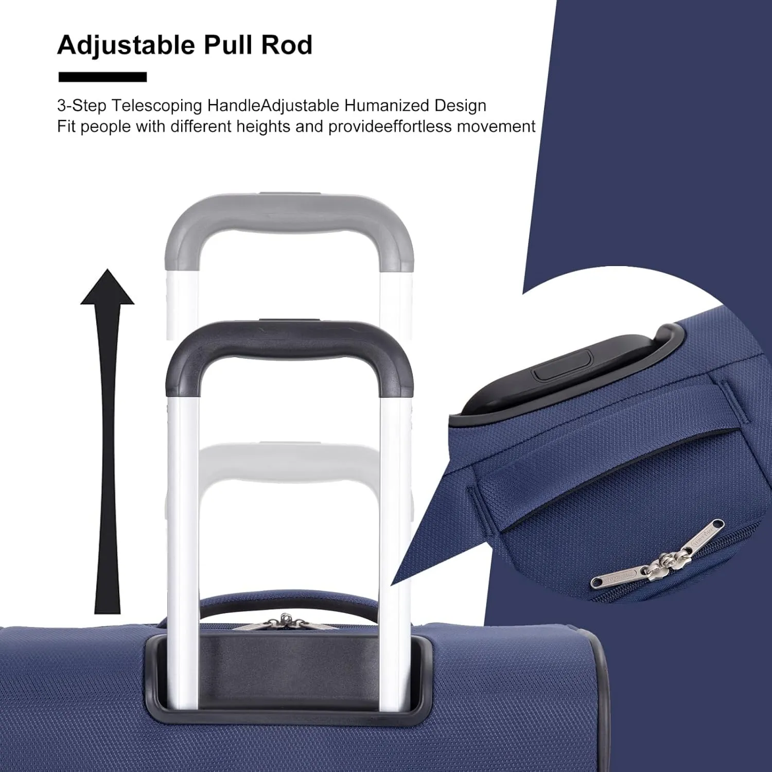 Tripcomp 2 Piece Luggage Set Softside, Lightweight Carry on Suitcase with Double Spinner Wheels and Travel Duffle Bag (3 Piece set (DB/TB), BLUE)