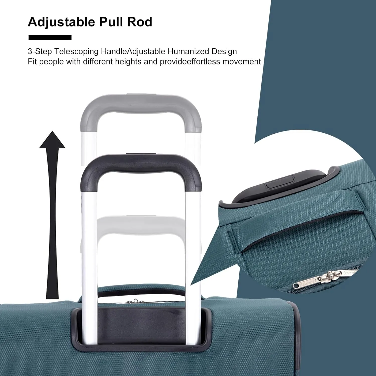 Tripcomp Luggage Sets 5 Piece with Spinner Wheel,Expandable Softside Luggage Sets with Travel Duffel Bag,Lightweight Travel Luggage set (3 Piece set (DB/TB), GREEN)