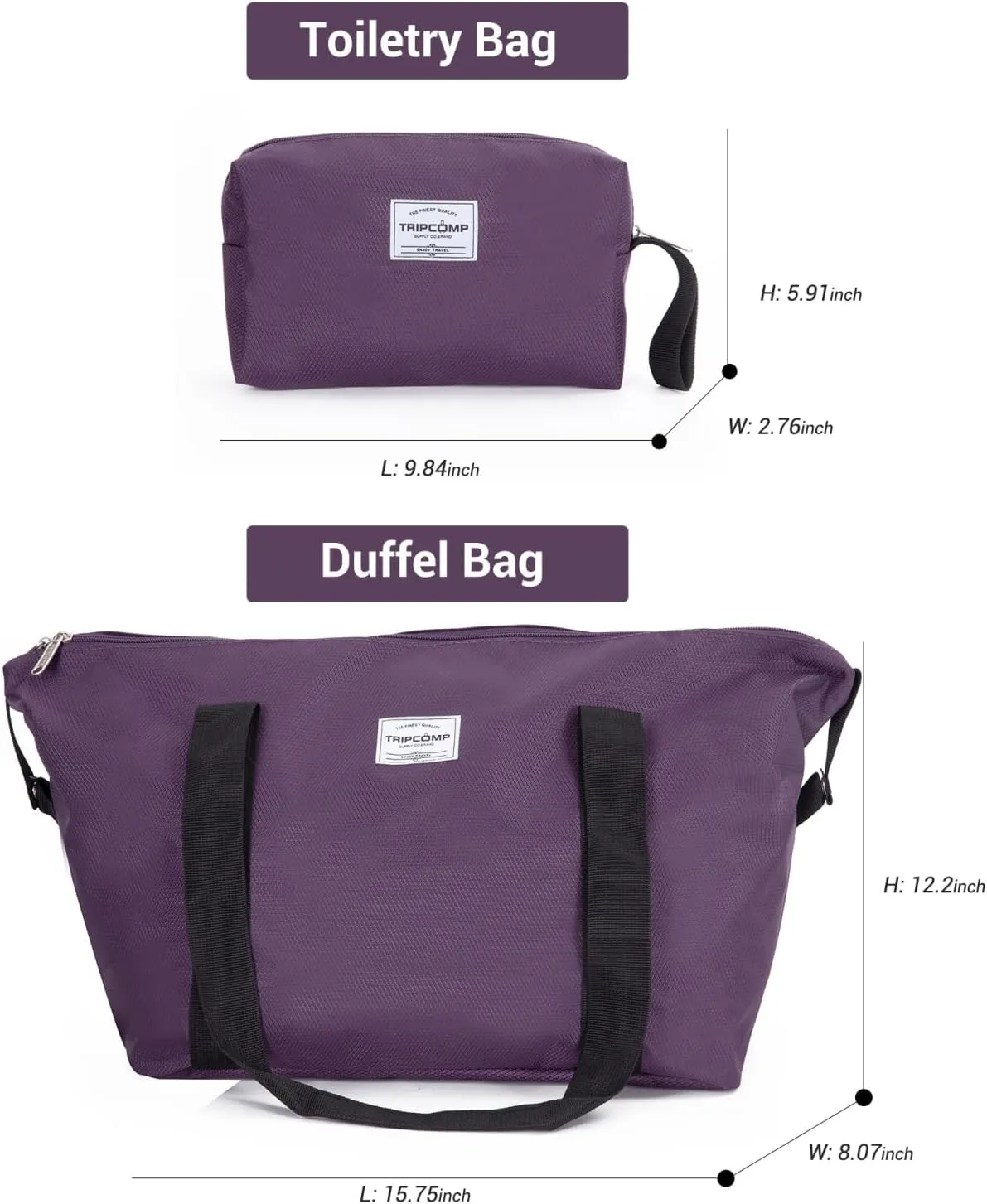 Tripcomp Luggage Sets 5 Piece with Spinner Wheel,Expandable Softside Luggage Sets with Travel Duffel Bag,Lightweight Travel Luggage set (5 PIECE SET, PURPLE)