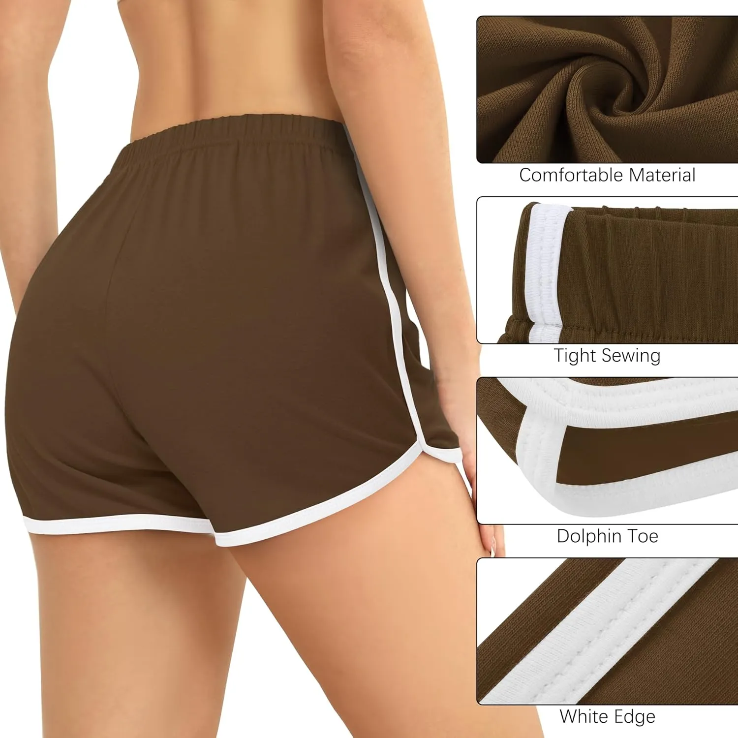URATOT 4 Pack Women's Cotton Dance Yoga Sports Short Summer Running Athletic Pant Waistband Loose Shorts for Women