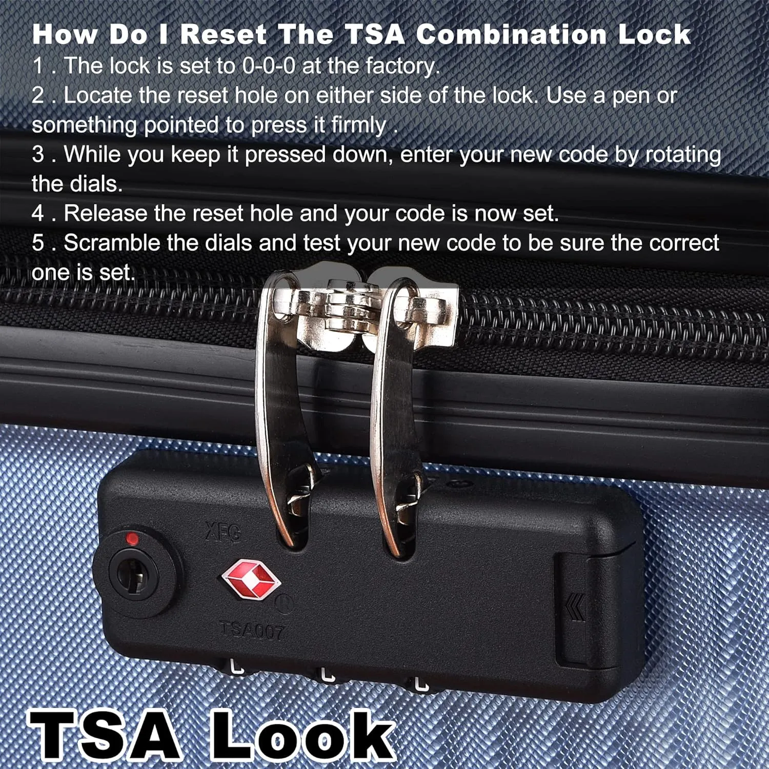 VANELC 3 Piece Luggage Sets with TSA Lock ABS, Durable Luggage Set, Lightweight Suitcase with Hooks, Spinner Wheels, Cross Stripe Luggage Sets 20in/24in/28in (Dark Blue, 3PCS)