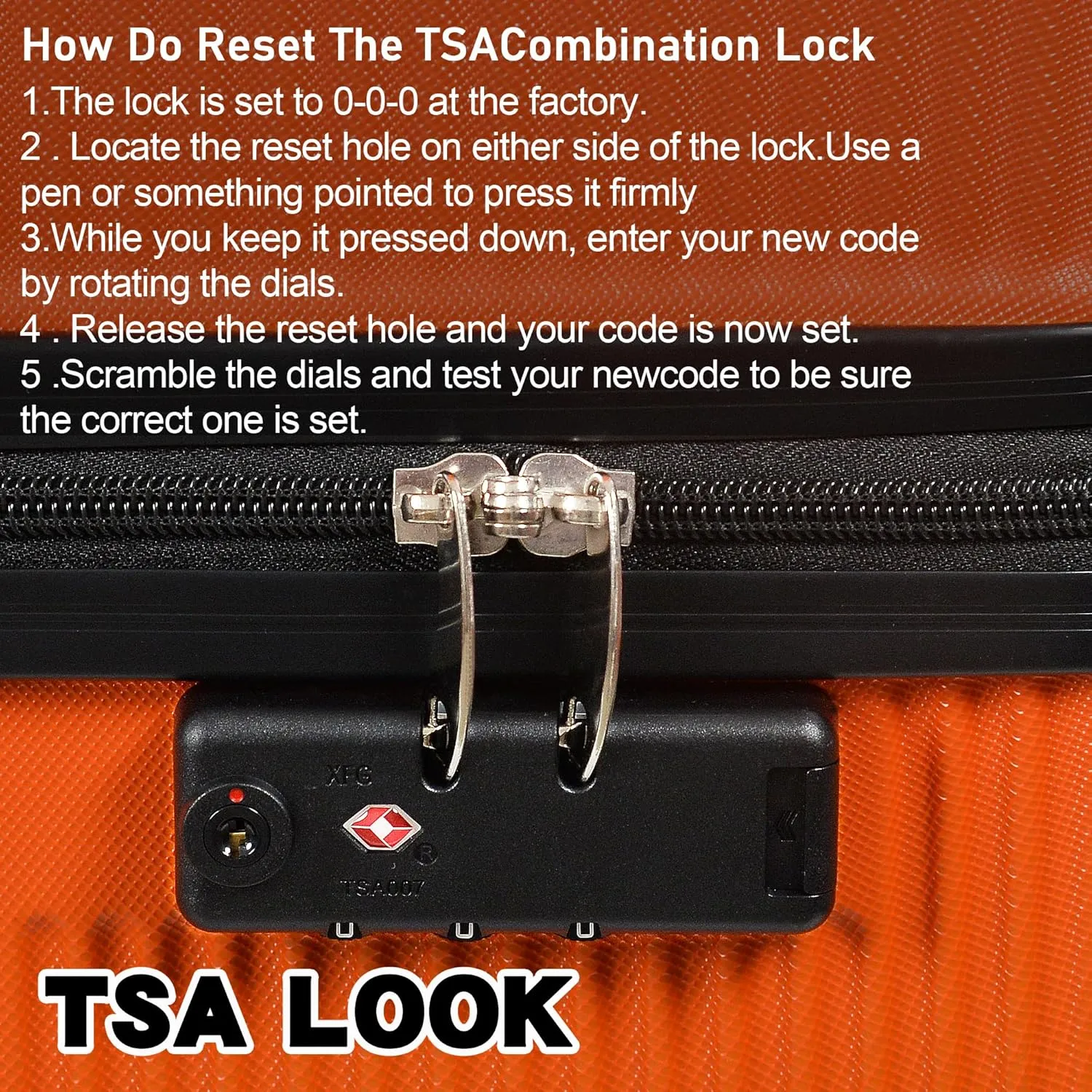 VANELC 3 Piece Luggage Sets with TSA Lock ABS, Durable Luggage Set, Lightweight Suitcase with Hooks, Spinner Wheels, Cross Stripe Luggage Sets 20in/24in/28in (Orange, 3PCS)