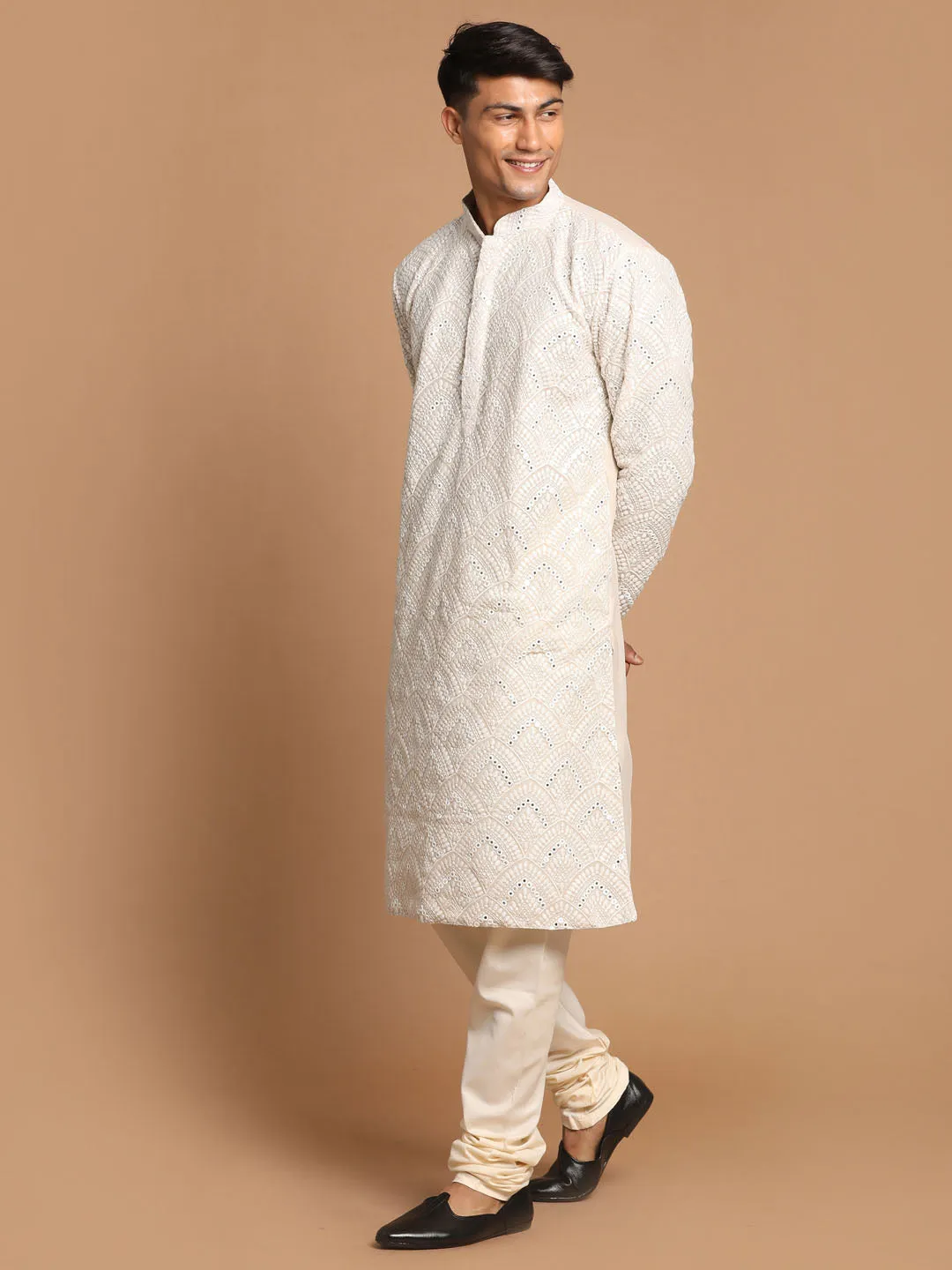 Vastramay Grey Mirror Kurta Pyjama Set