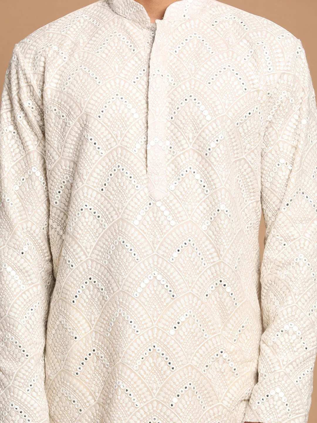 Vastramay Grey Mirror Kurta Pyjama Set