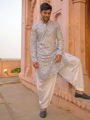 Vastramay Sky Blue Georgette Kurta Set