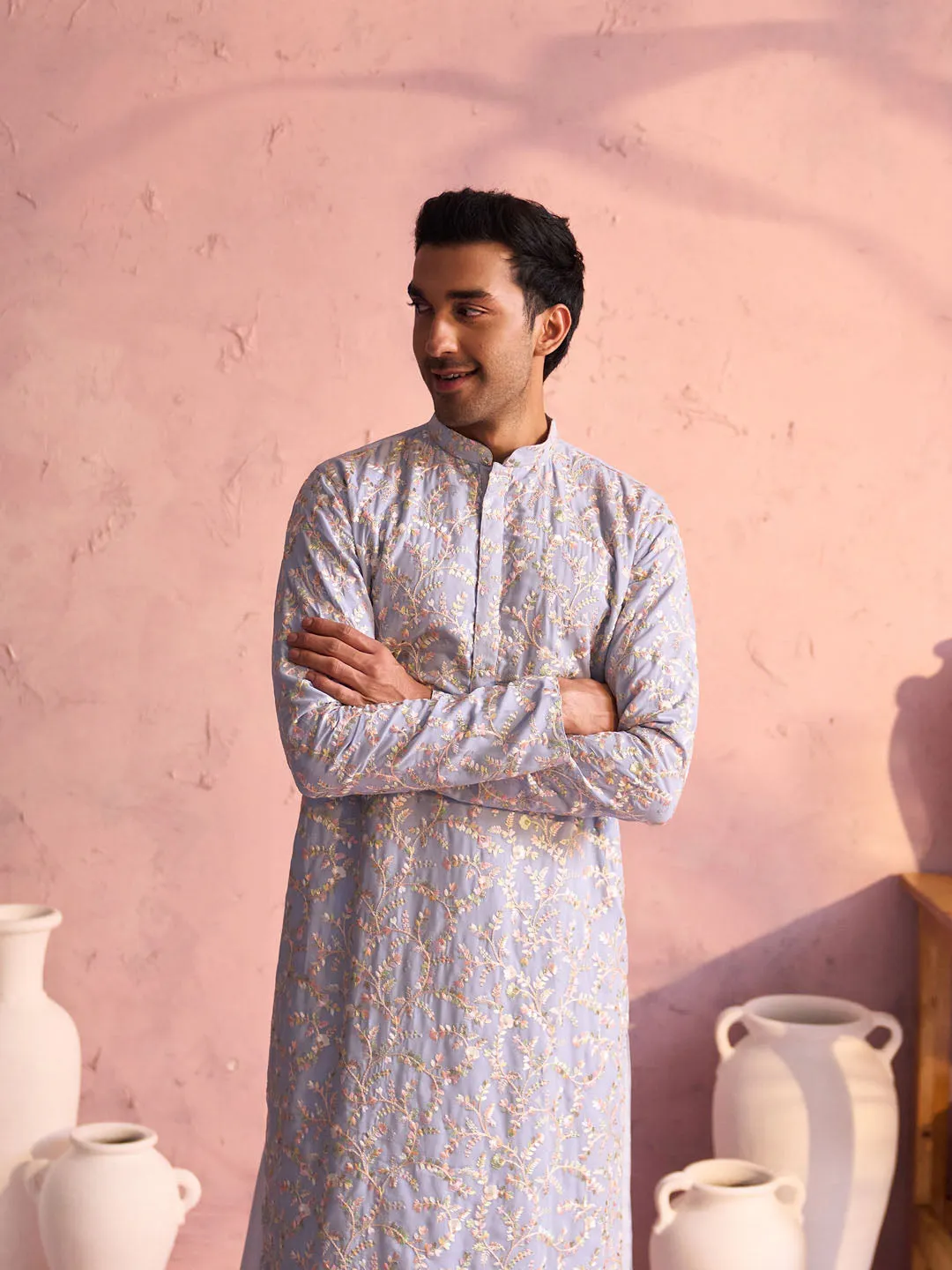Vastramay Sky Blue Georgette Kurta Set