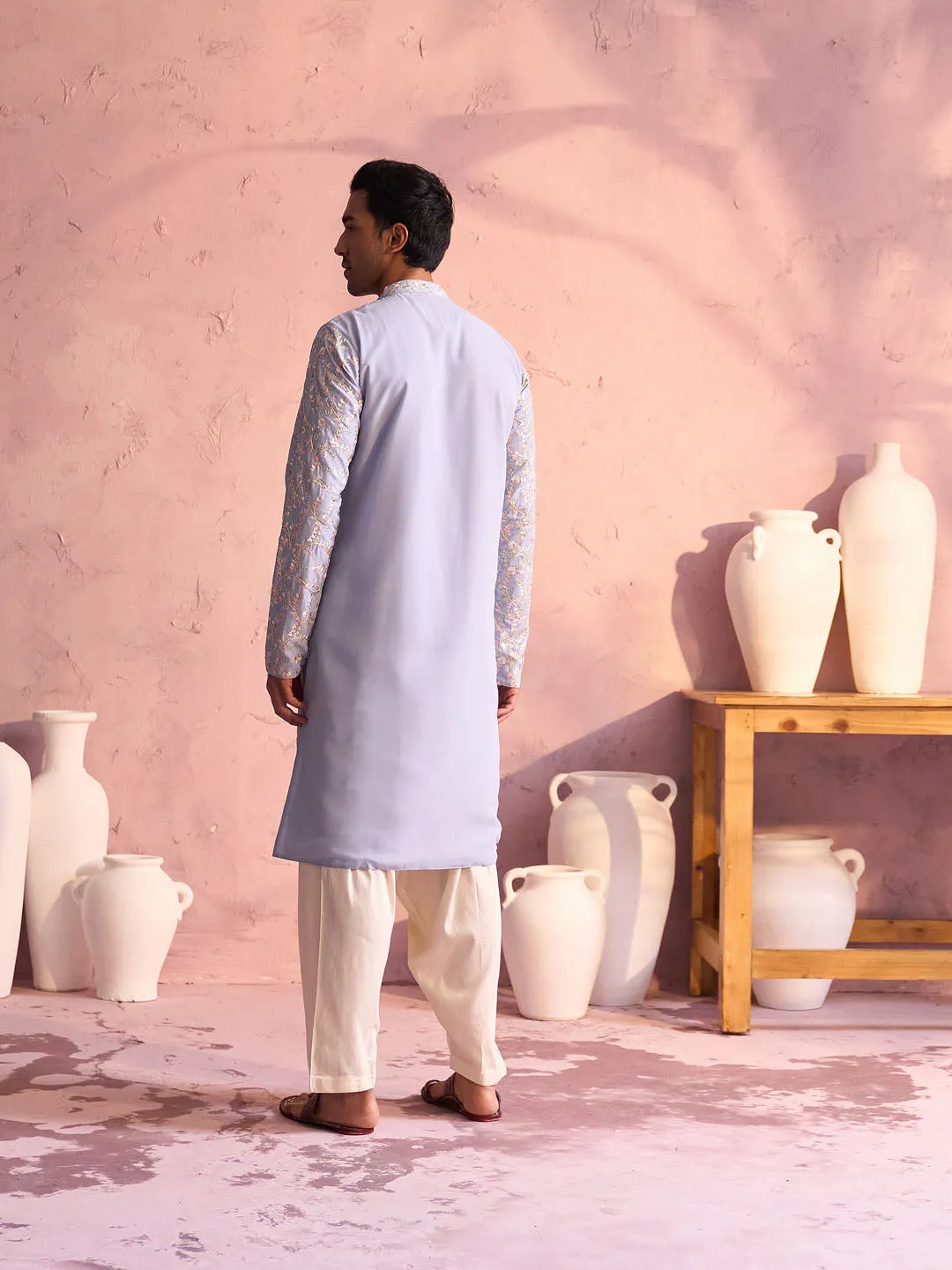 Vastramay Sky Blue Georgette Kurta Set