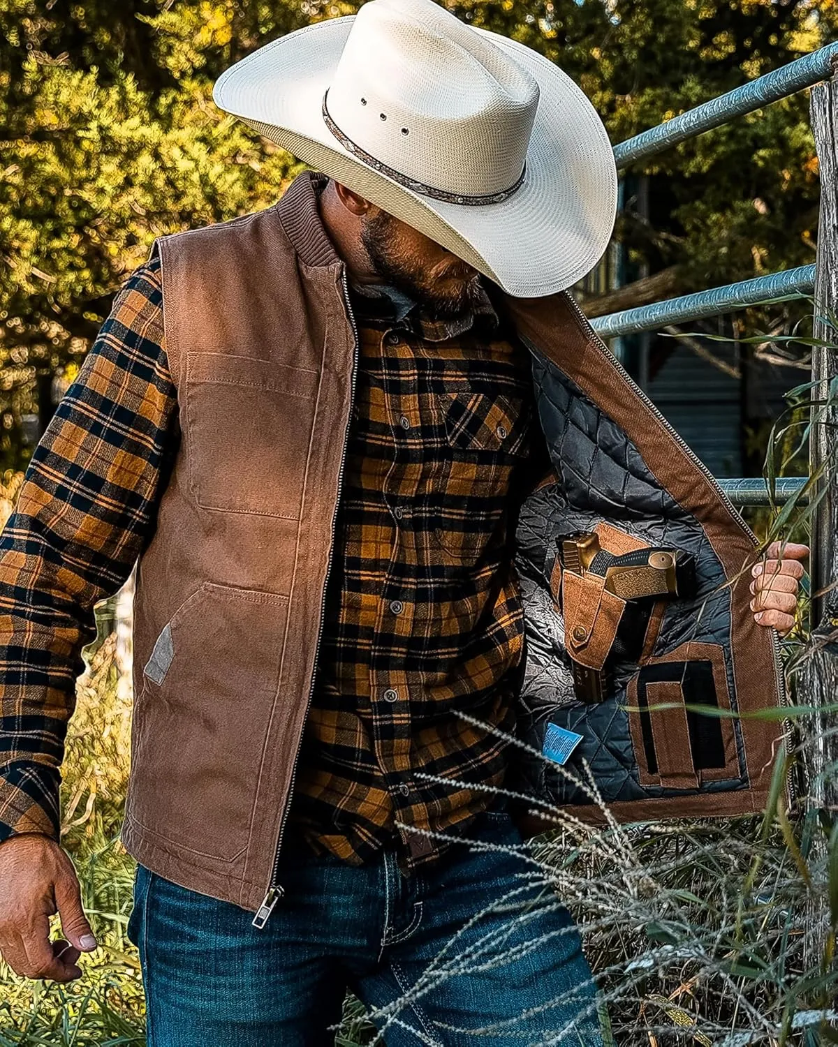 Venado Concealed Carry Vest for Men - Heavy Duty Canvas - Conceal Carry Pockets