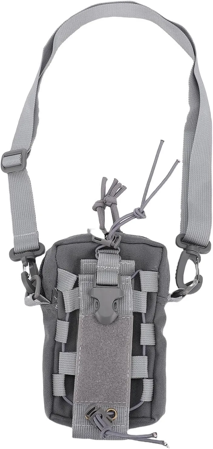 Water Bottle Waist Bag, Adjustable Waist Hanging Pack for Outdoor Sports Travel Hiking (Grey)