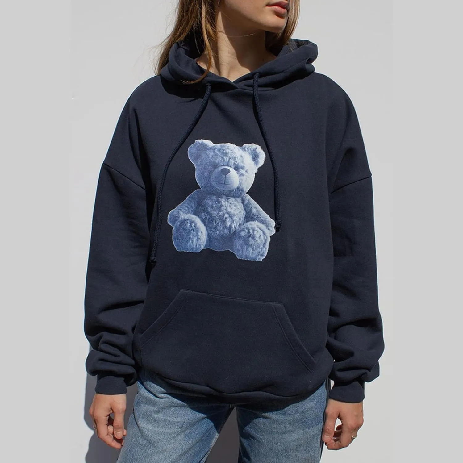 Women Graphic Hoodie Sweatshirt Y2K Fairy Grunge Loose Oversized Long Sleeve Hooded Pullover Fall Winter Streetwear