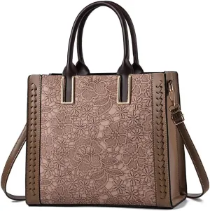Women Purses and Handbags Multi-pockets Tote Handbag Retro Top Handle Satchel Purse Leather Shoulder Handbag for Work