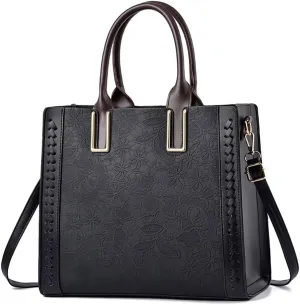 Women Purses and Handbags Multi-pockets Tote Handbag Retro Top Handle Satchel Purse Leather Shoulder Handbag for Work