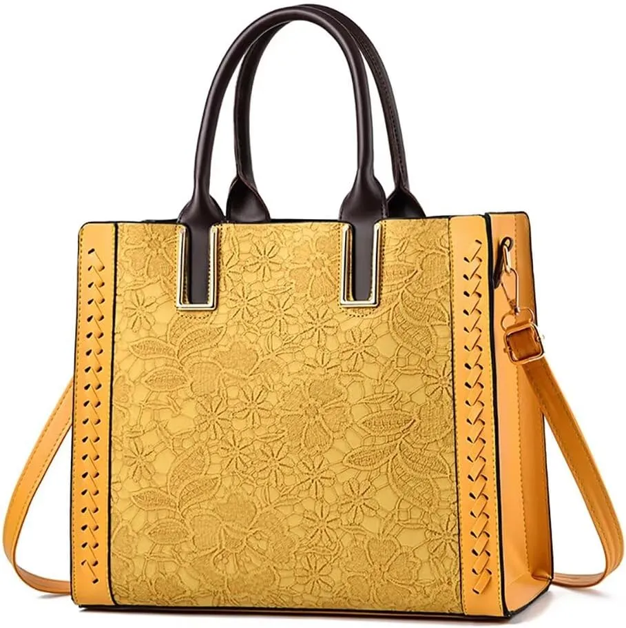 Women Purses and Handbags Multi-pockets Tote Handbag Retro Top Handle Satchel Purse Leather Shoulder Handbag for Work