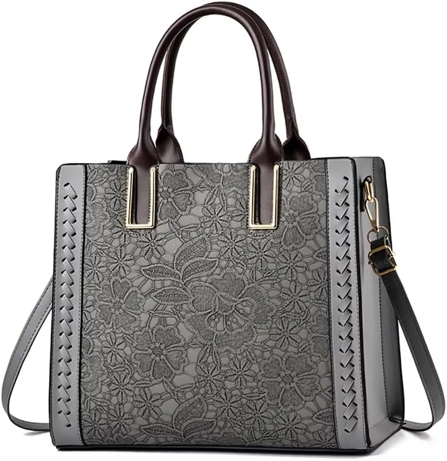 Women Purses and Handbags Multi-pockets Tote Handbag Retro Top Handle Satchel Purse Leather Shoulder Handbag for Work