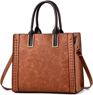 Women Purses and Handbags Multi-pockets Tote Handbag Retro Top Handle Satchel Purse Leather Shoulder Handbag for Work