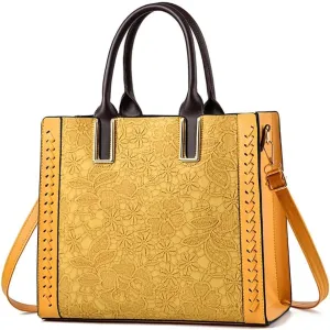 Women Purses and Handbags Multi-pockets Tote Handbag Retro Top Handle Satchel Purse Leather Shoulder Handbag for Work