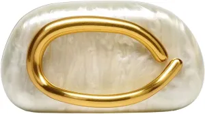 Womens Acrylic Clutch Purses Metal Handle Evening Bag Elegant Chain Crossbody Bag for Wedding 2025 Marble Handbag
