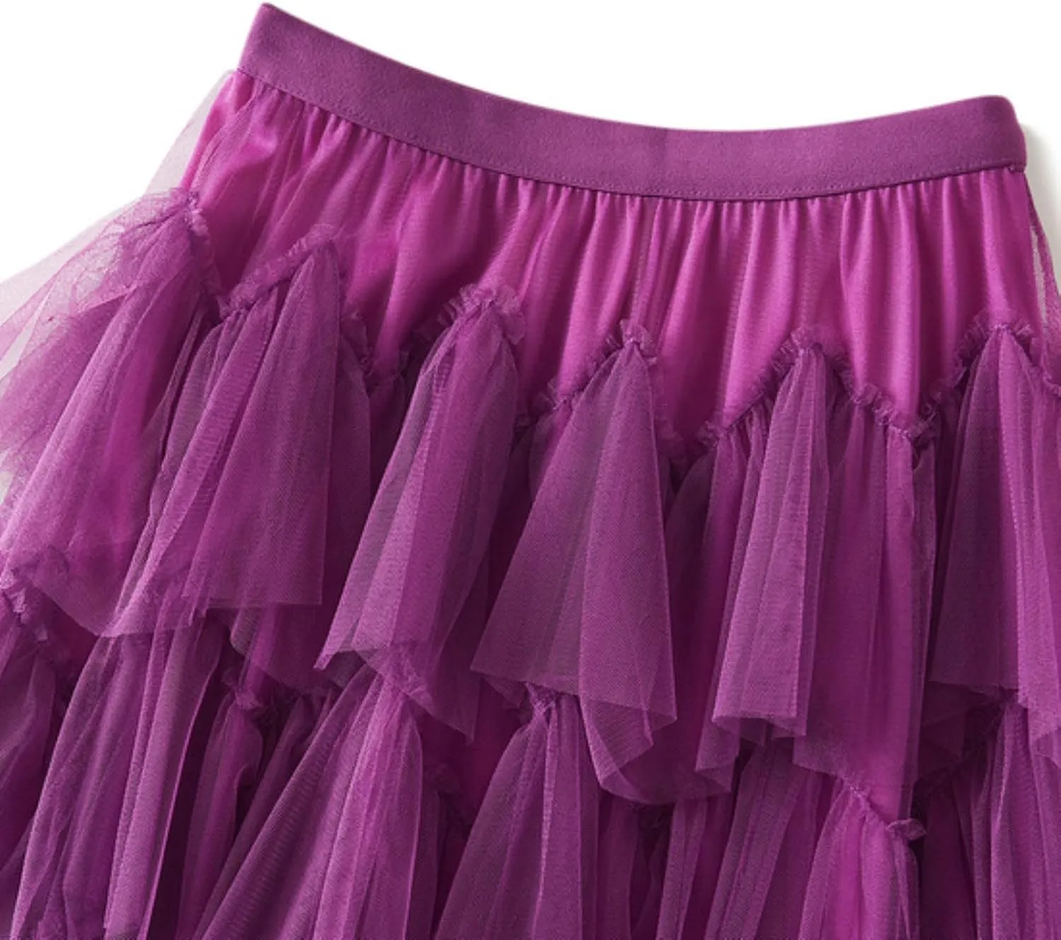 Women's Floral Midi Skirt Layered Heavy Industry Cake Skirts Vintage Irregular Beach Thin Skirt Pleated Cheer