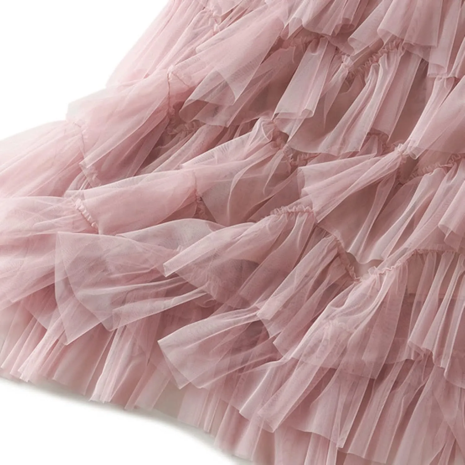 Women's Floral Midi Skirt Layered Heavy Industry Cake Skirts Vintage Irregular Beach Thin Skirt Pleated Cheer
