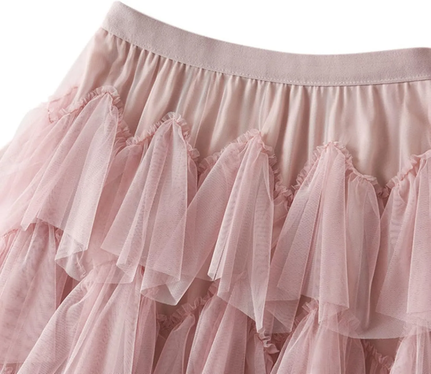 Women's Floral Midi Skirt Layered Heavy Industry Cake Skirts Vintage Irregular Beach Thin Skirt Pleated Cheer