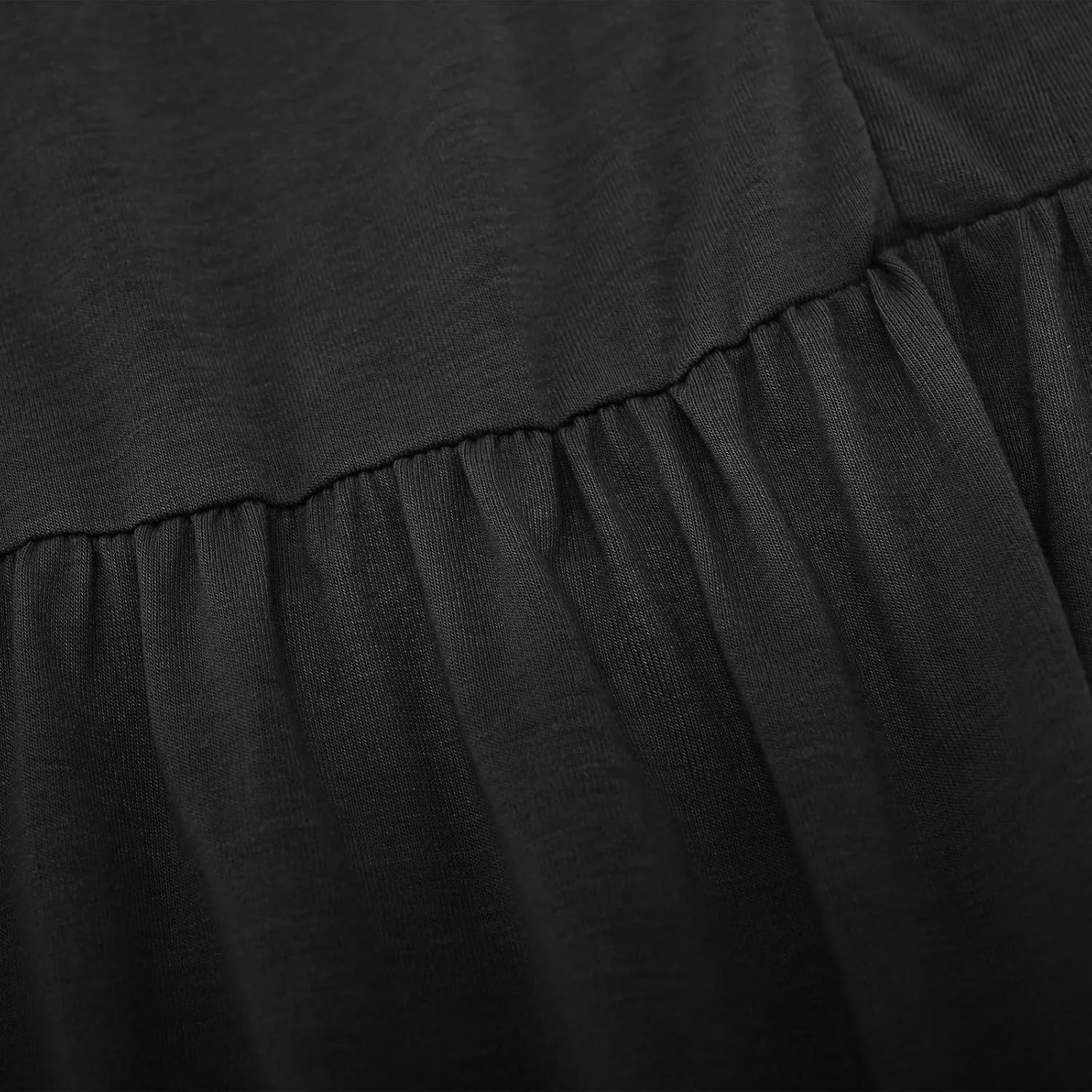 Women's Summer V Neck Shirt Dress Casual Flutter Bell Short Sleeve A-Line Swing Tiered Ruffle Mini Dresses with Pockets