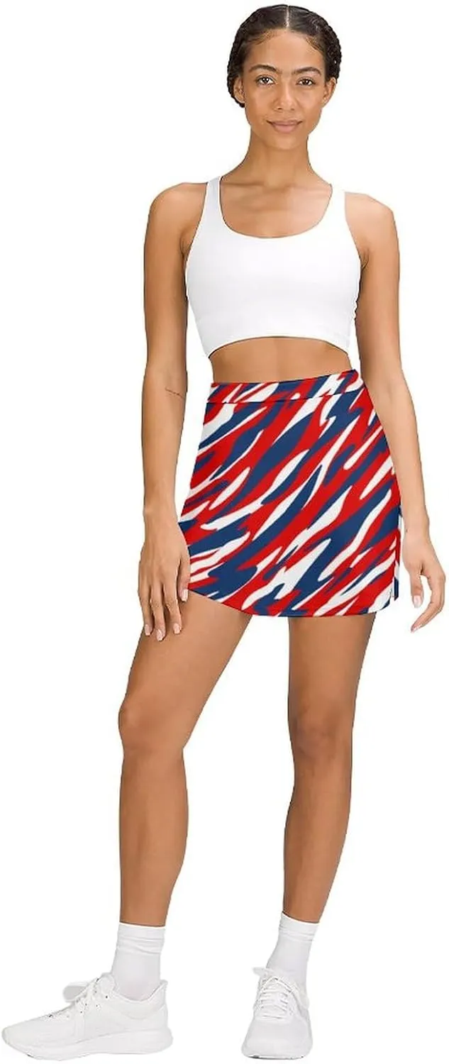 Women's Tennis Skirt Funny Pattern Athletic Golf Skorts for Woman with Pockets Summer Mini Skirts Workout Outfits