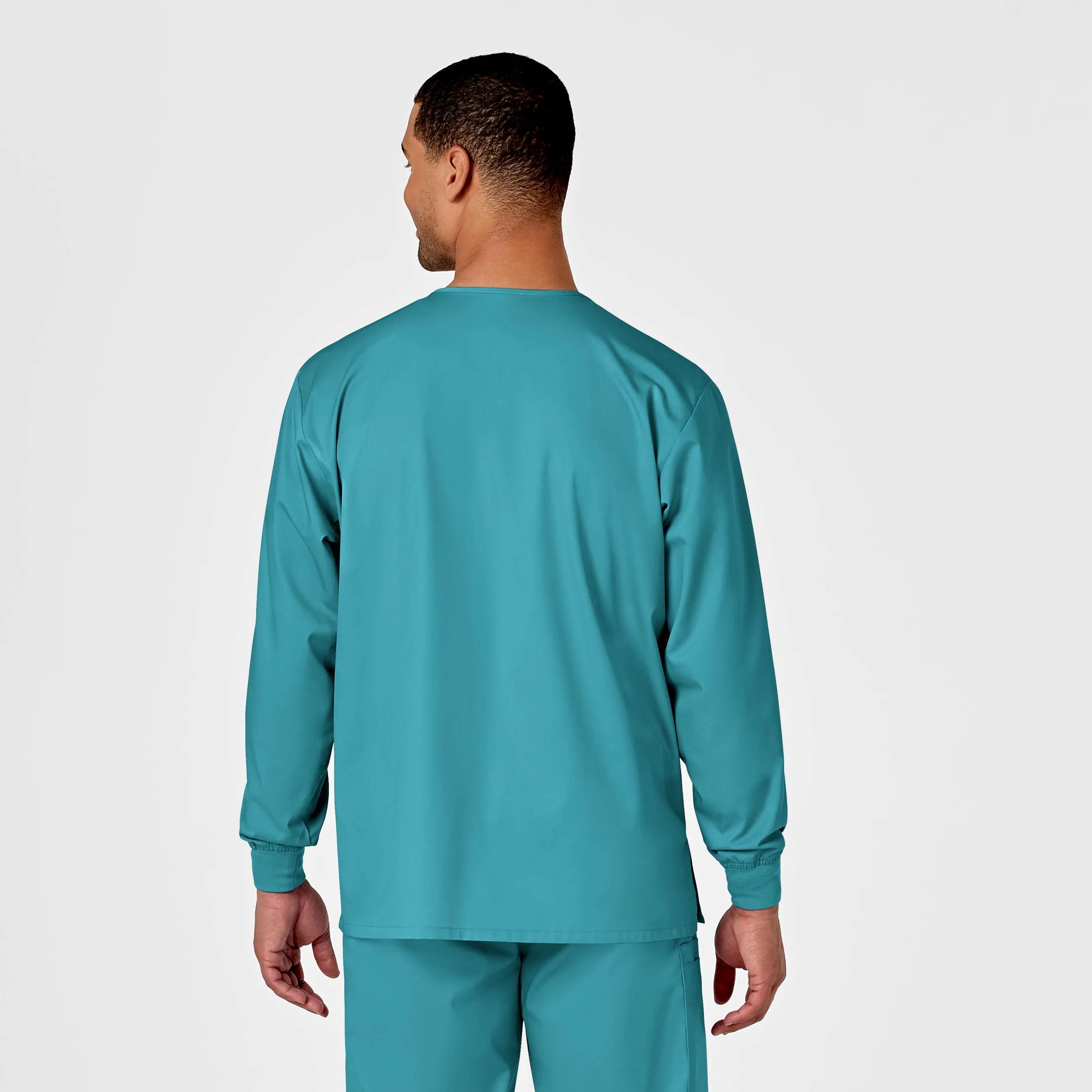 WonderWORK Unisex Snap Front Scrub Jacket - Teal Blue