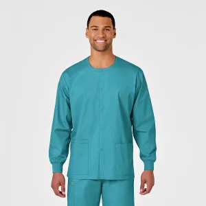 WonderWORK Unisex Snap Front Scrub Jacket - Teal Blue