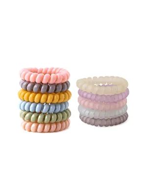 Yellow Chimes Rubber Bands for Women Hair Accessories for Women Hair Rubber Band 11 Pcs Multicolor Spiral Elastic Hair Rubber Bands for Women Hair Ties Ponytail Holders for Girls Gift For Women