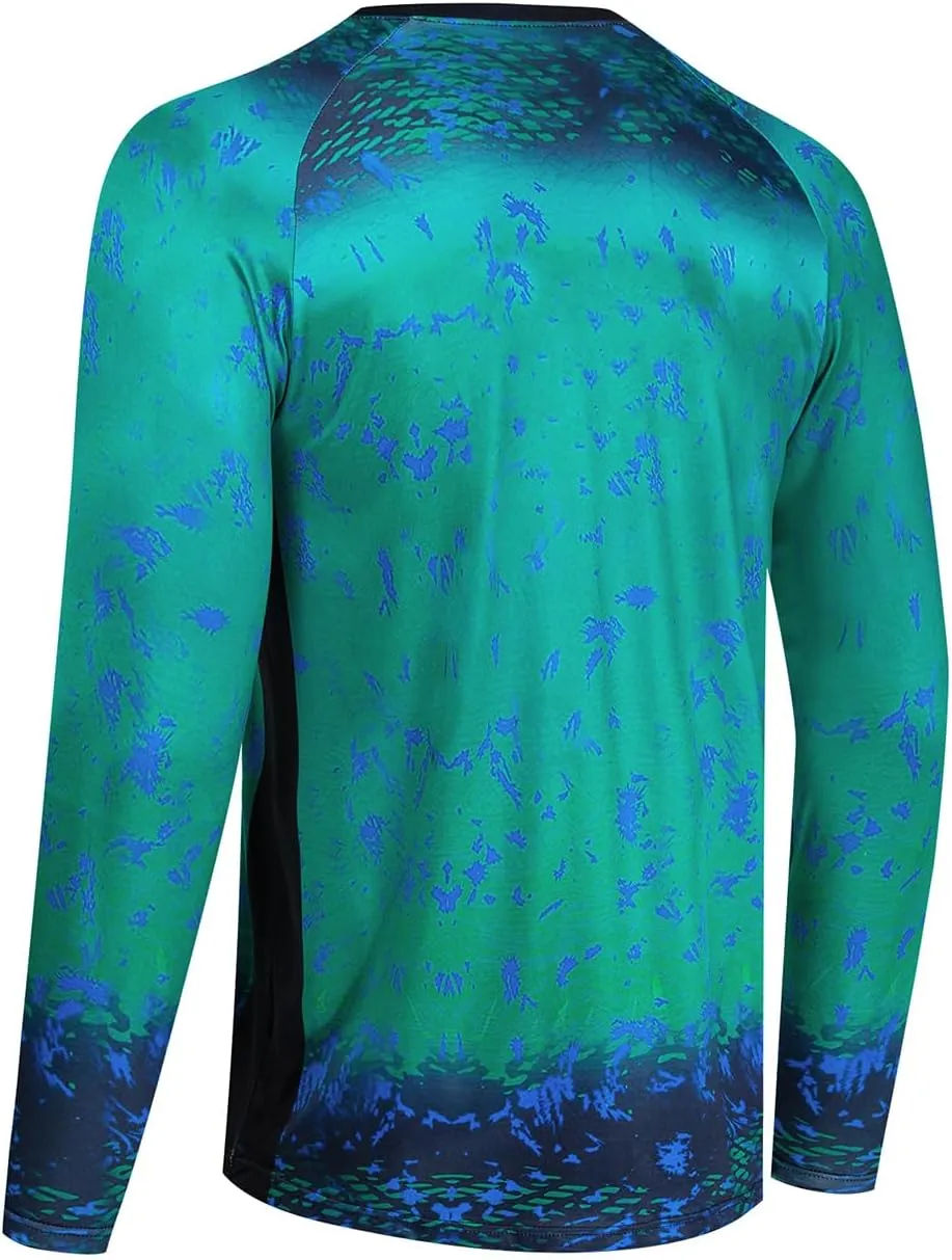 YIBIMOTTO Men's Sun Protection Fishing Tee for Men Printed Long Sleeve Shirt Quick Dry Sweatshirts Lightweight
