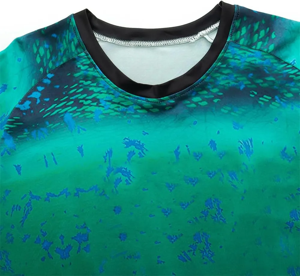 YIBIMOTTO Men's Sun Protection Fishing Tee for Men Printed Long Sleeve Shirt Quick Dry Sweatshirts Lightweight
