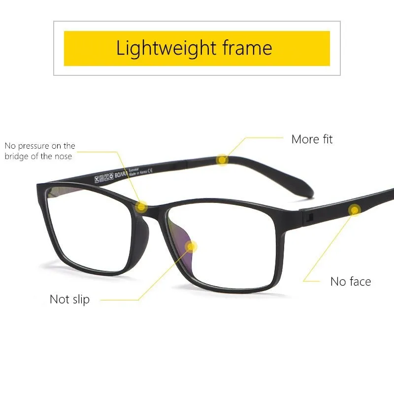 Yimaruili Unisex Full Rim Square Tr 90 Eyeglasses 8870